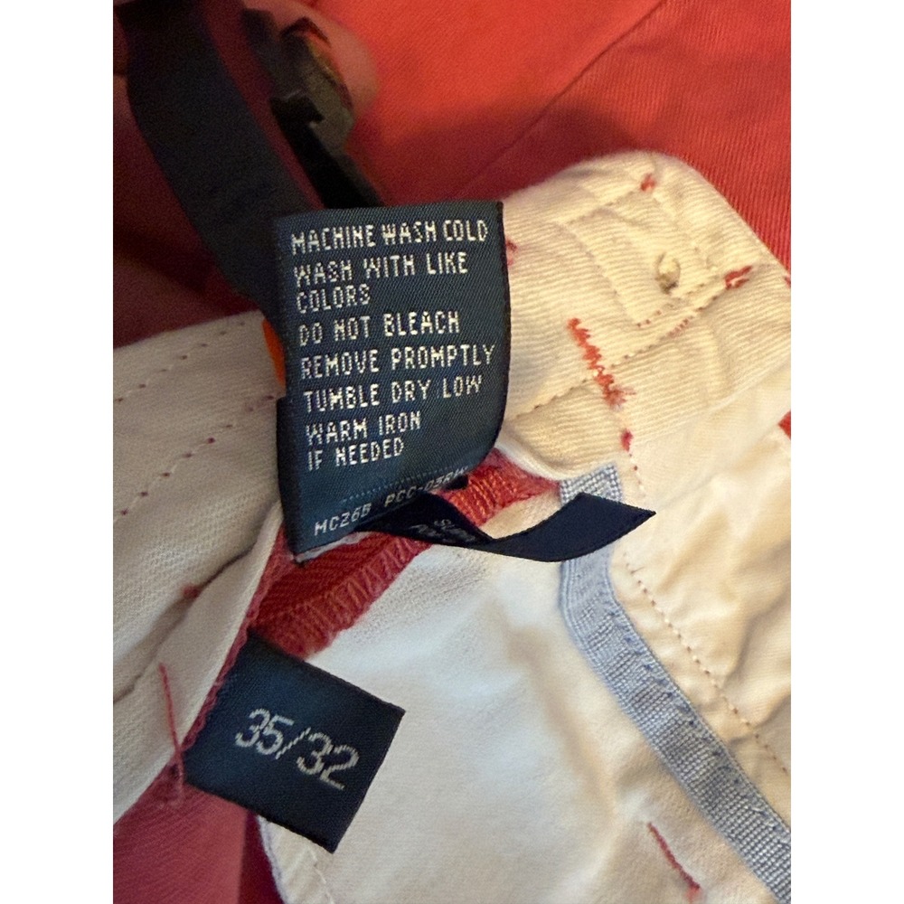 Polo Ralph Lauren Pants Mens Coral Pink 35x32 Chino Slim Gi Fit Straight Leg - Picture 11 of 16